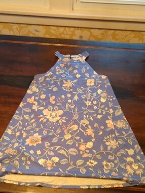 LOFT Blue Floral Halter Mini Dress